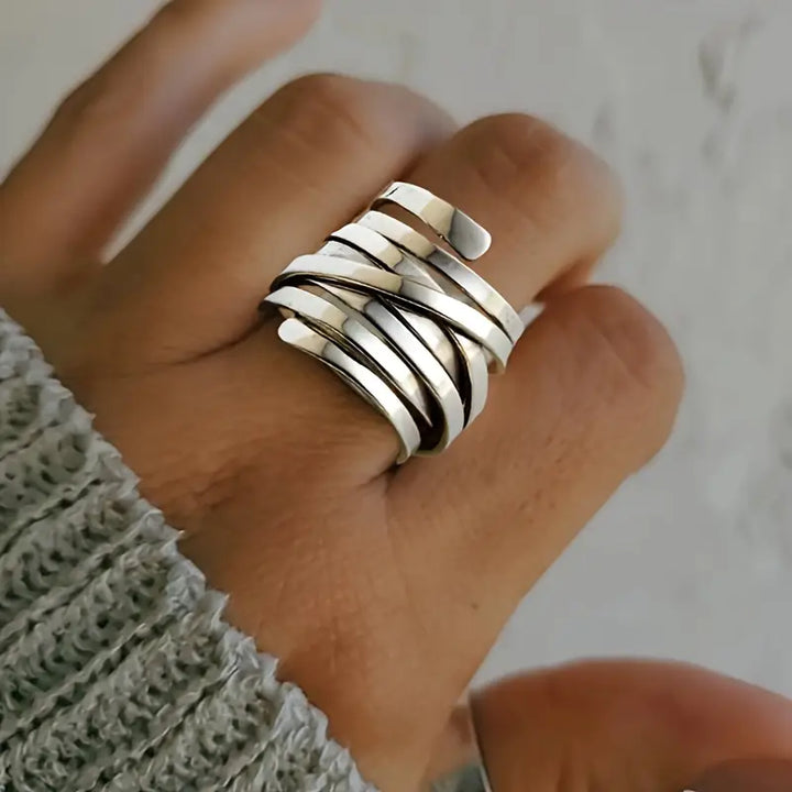 FORGE | BOLD MULTI-BAND SILVER WRAP RING