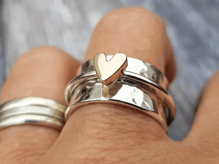 HEARTGOLD | SILVER RING WITH GOLDEN HEART