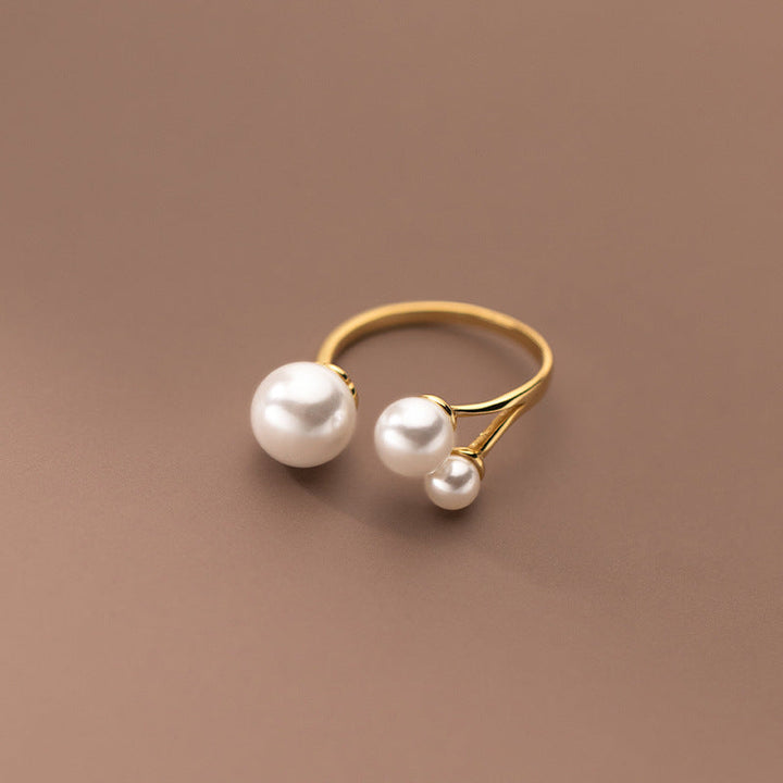 PEARLIA | ELEGANT TRIPLE PEARL OPEN RING