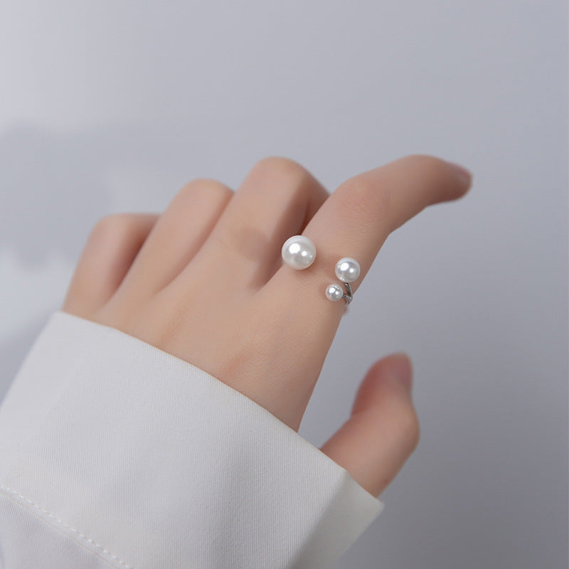 PEARLIA | ELEGANT TRIPLE PEARL OPEN RING