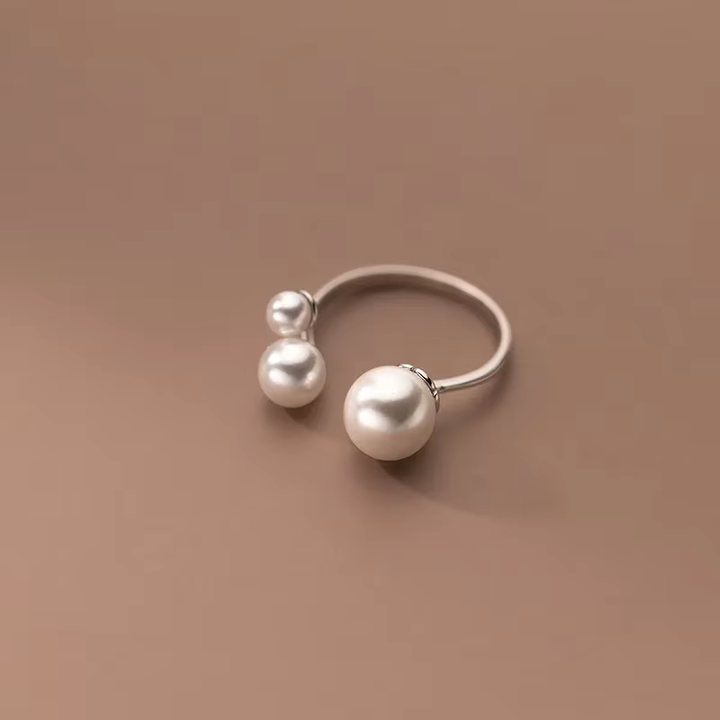 PEARLIA | ELEGANT TRIPLE PEARL OPEN RING