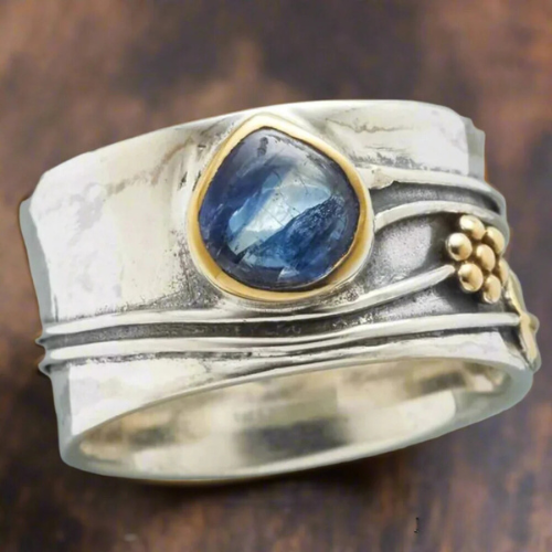 SOLACE | RUSTIC BLUE GEM ARTISAN RING