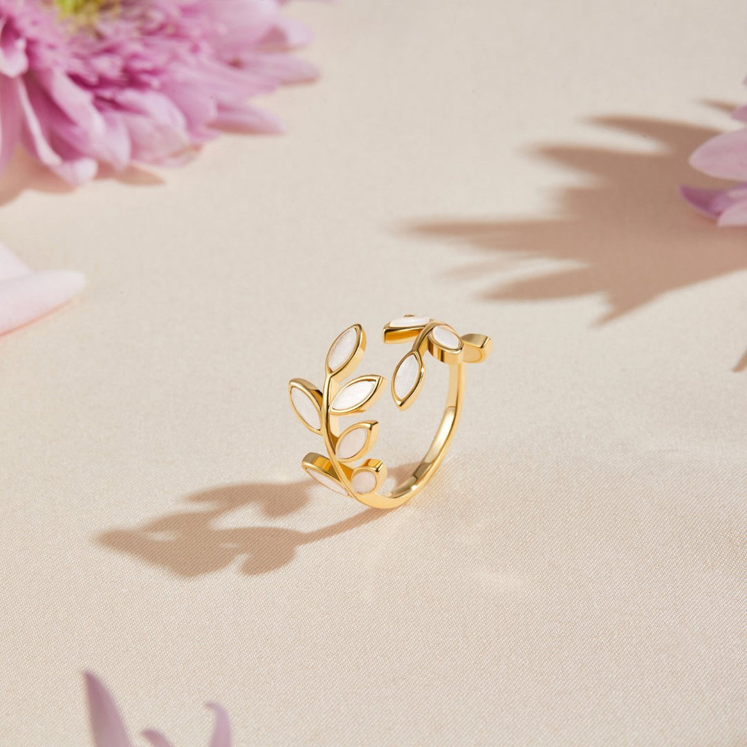 LEAFIA | ELEGANT GOLD LEAF OPEN RING