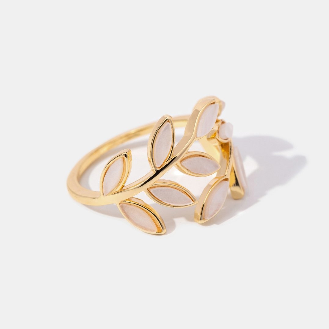 LEAFIA | ELEGANT GOLD LEAF OPEN RING