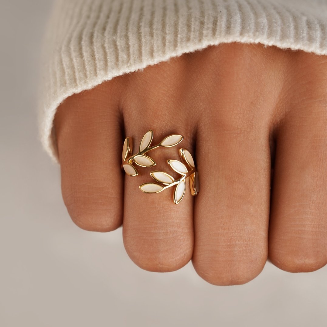 LEAFIA | ELEGANT GOLD LEAF OPEN RING