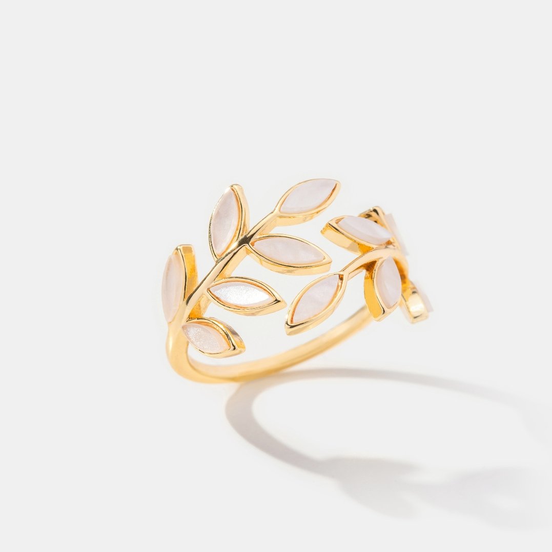 LEAFIA | ELEGANT GOLD LEAF OPEN RING