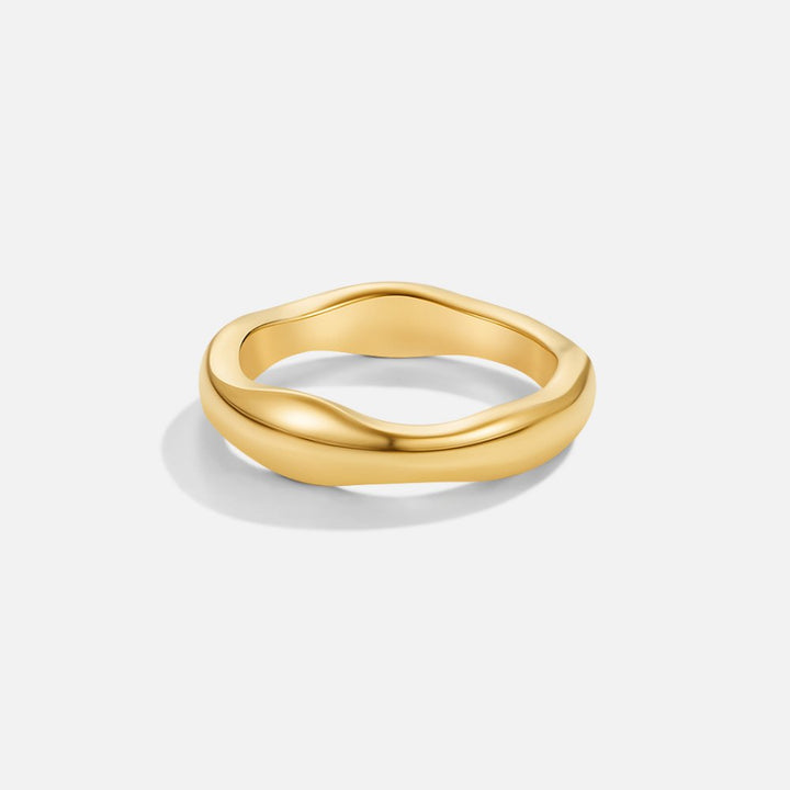SHINE | MINIMALIST GOLD WAVE RING SET