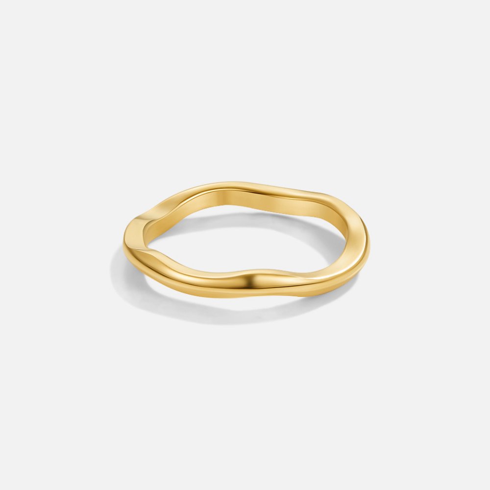 SHINE | MINIMALIST GOLD WAVE RING SET